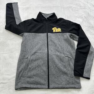 Pittsburgh Panthers Jacket Womens Size Medium Gray Black Full Zip Knit Shell NEW